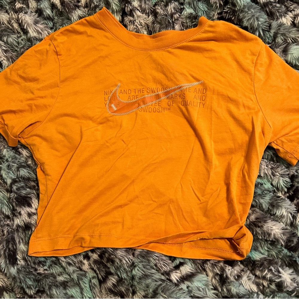 orange yellow nike crop top
